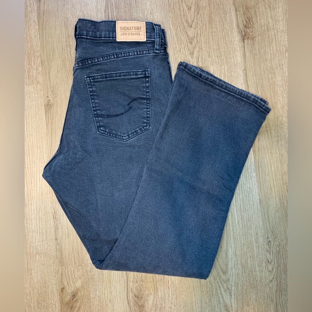 Signature by Levi’s High Rise Kick Boot Stretch Jean Black Denim Size 8